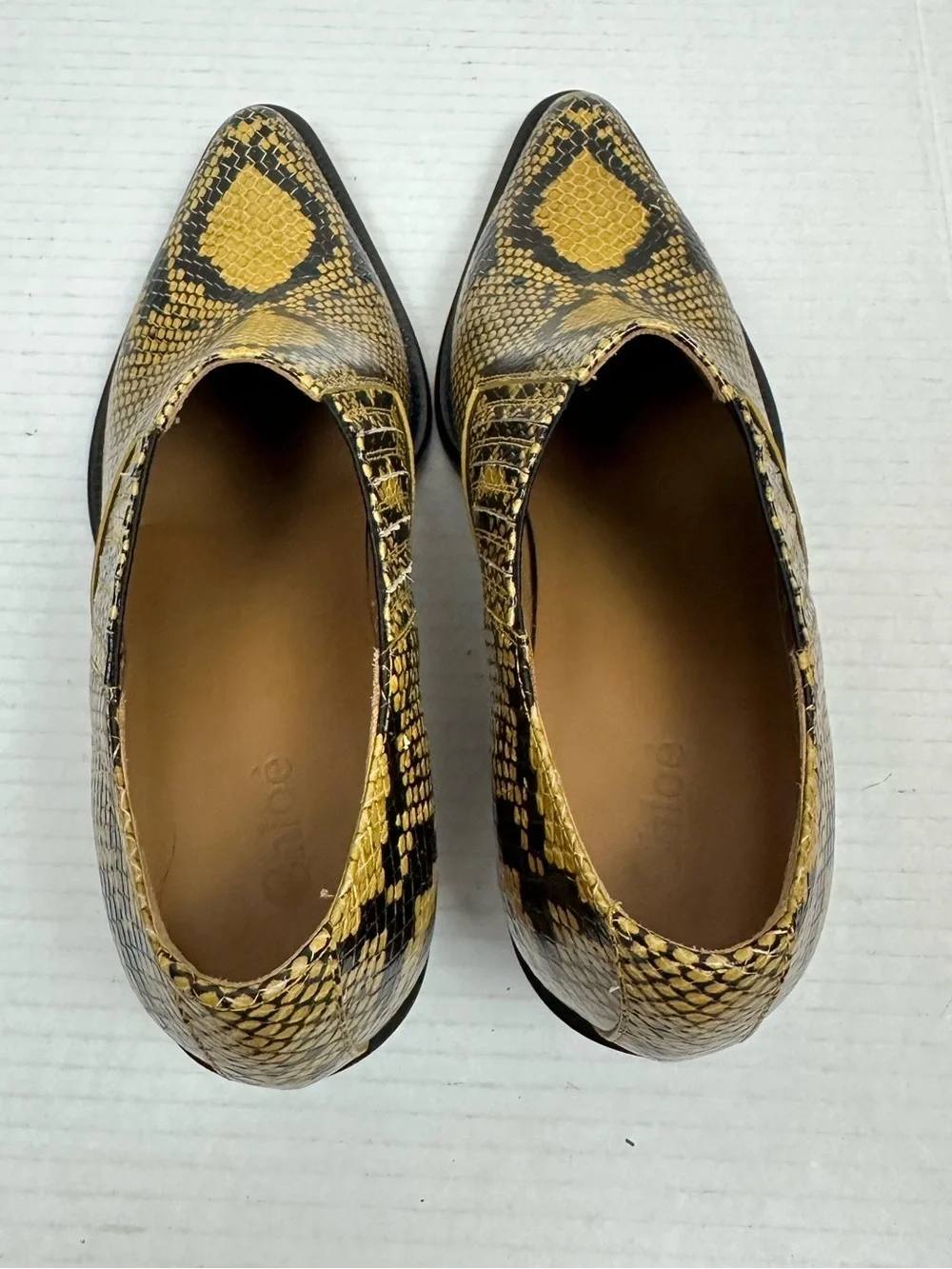 Chloé Rylee Snakeskin Embossed Leather Ankle Boots Size EU 38 - US 7.5